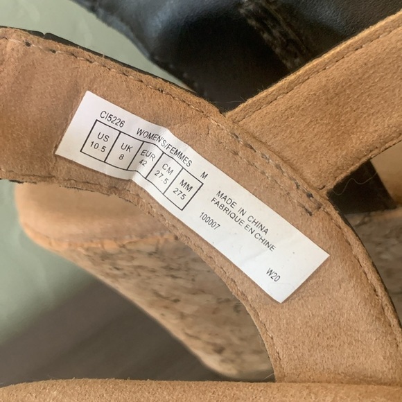 Rockport Blanca T Strap Black Leather‎ Wedge Sandal Size 10.5 - Picture 10 of 12